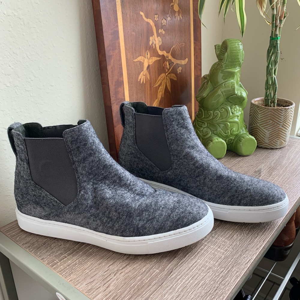 Vince Wool High Top Slip On Sneakers